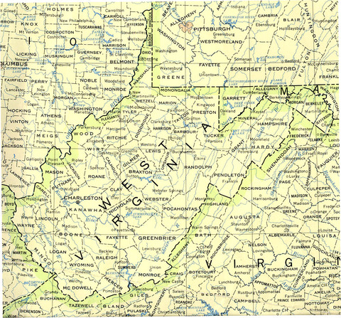 Political Map of West Virginia, United States | Gifex