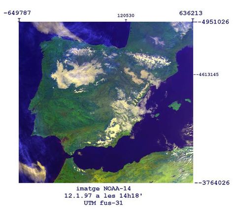 Spain satellite map