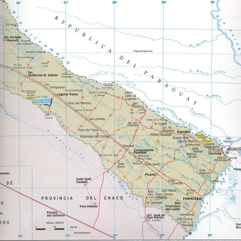 Map of the Province of Formosa, Argentina