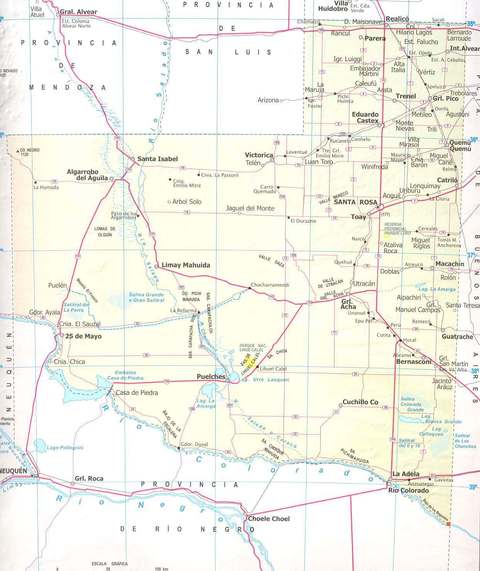 Map of the Province of La Pampa, Argentina
