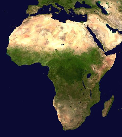 Africa satellite map