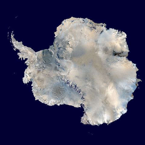 Satellite map of Antarctica