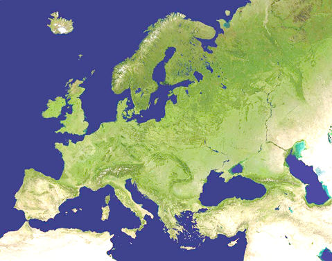 Europe satellite map