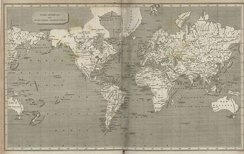 Mapa del Mundo con Proyección de Mercator 1820