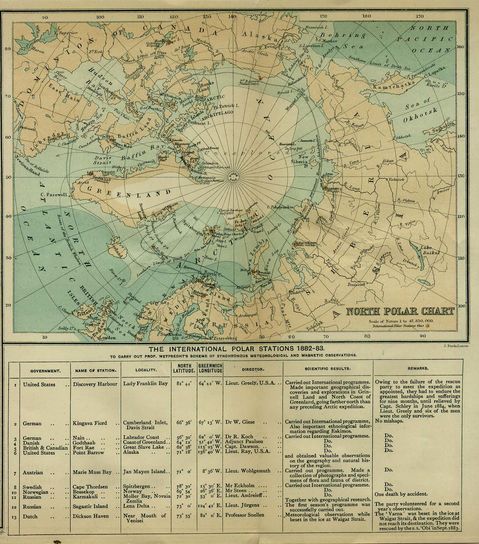 Mapa del Polo Norte 1885