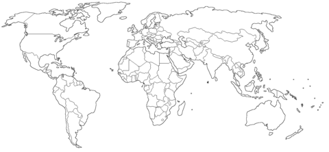 World political outline map