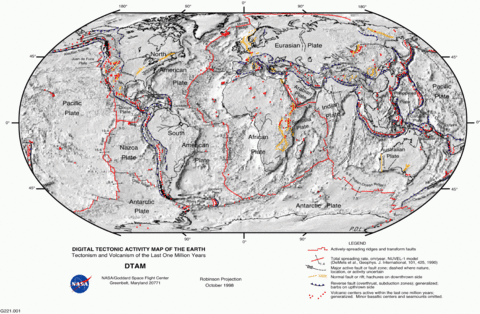 Digital World Tectonic Activity Map