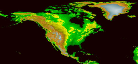 North America topography