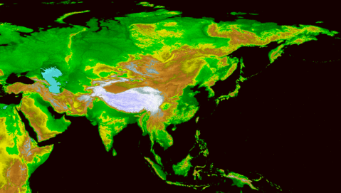 Topography of Asia