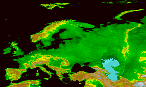 Europe topography