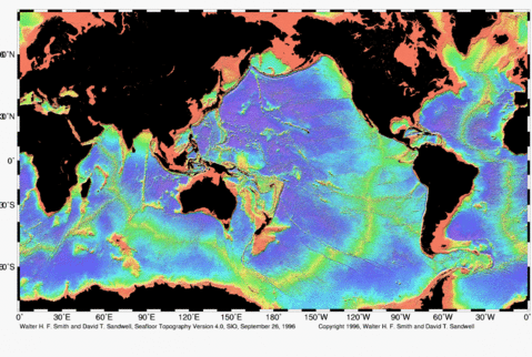 Measured And Estimated Seafloor Topography Gifex