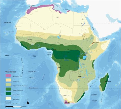 Africa climate zones