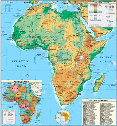 Mapa Físico de África