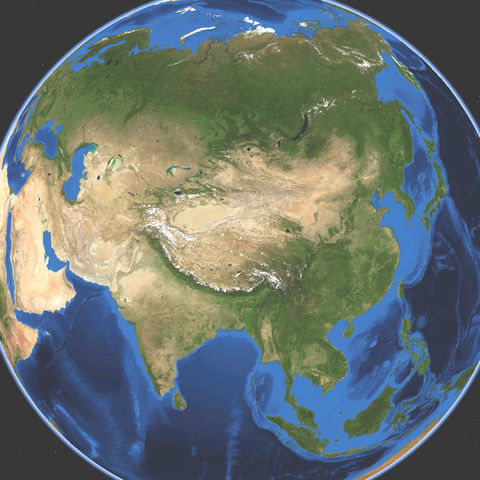 Asia satellite map