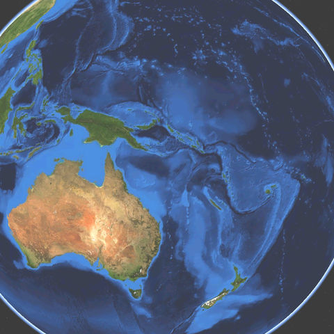 Mapa satelital de Oceanía