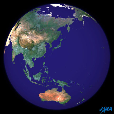 Earth spherical image centered on Japan