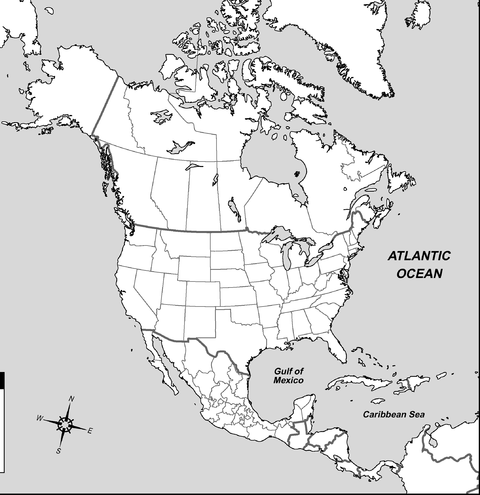 Mapa Mudo Político de América del Norte