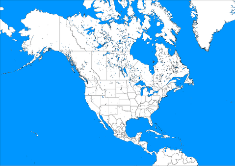 Mapa Mudo Político de América del Norte