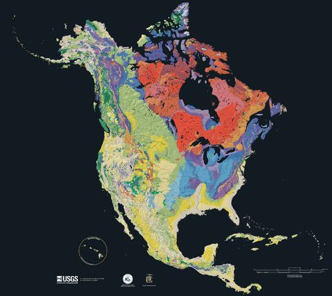 Mapa de Geología Estructural de América del Norte 