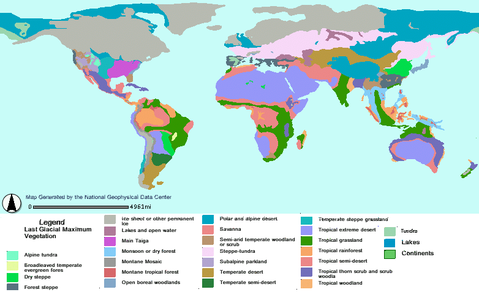 Vegetación en la glaciación de Wisconsin