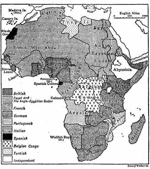 Africa map 1911