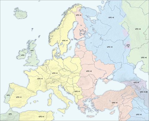 Europe time zones