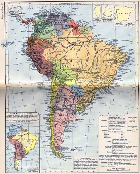 South America circa 1790