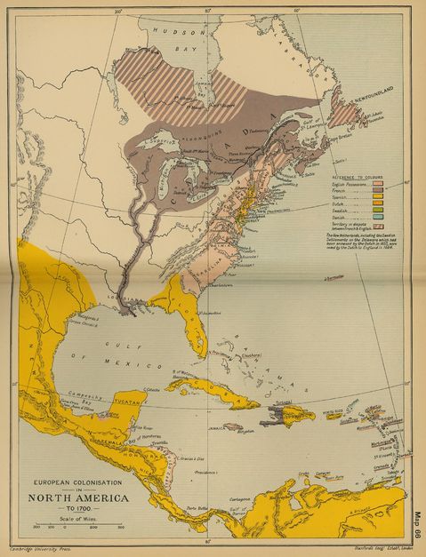 European colonization of the Americas until 1700