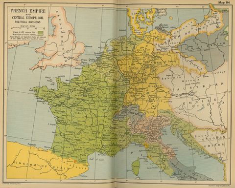 Divisiones políticas del Imperio francés y de Europa Central 1811 