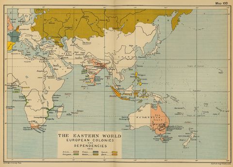 Colonias europeas en Asia y África 1815