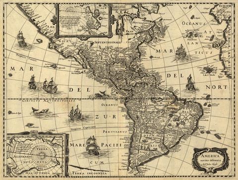 Mapa de América circa 1640