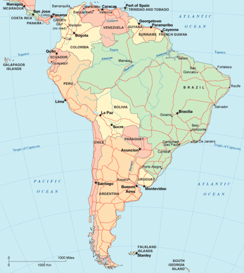 Mapa Político De Suramérica Ex 1444
