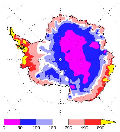 Antarctica annual precipitation