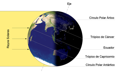 Iluminación de la Tierra en invierno