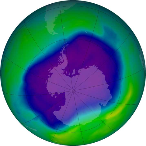 Ozone hole over Antarctica september 21-30, 2006