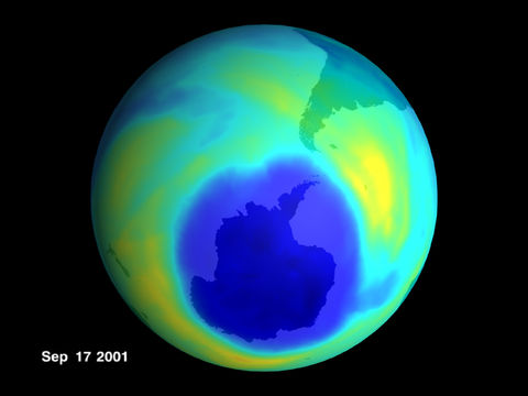 Ozone hole in Antarctica September 17, 2001