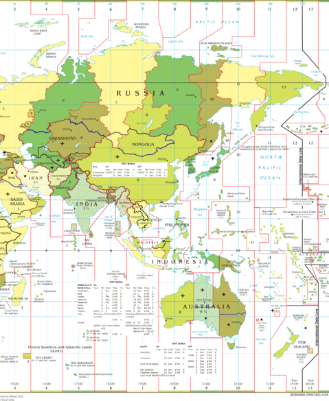 Asia time zones