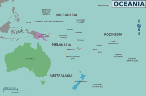 Oceania Political Map