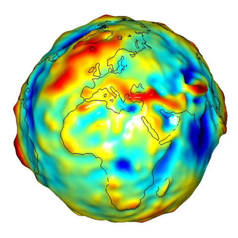 Gravity anomalies of Africa and Europe