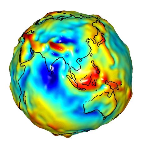 Gravity anomalies of Asia and Australia