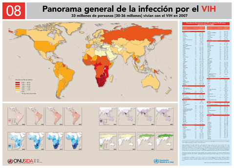 Infectados por el VIH/SIDA en el Mundo