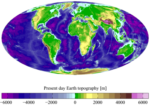 Altimetry and bathymetry of the Earth