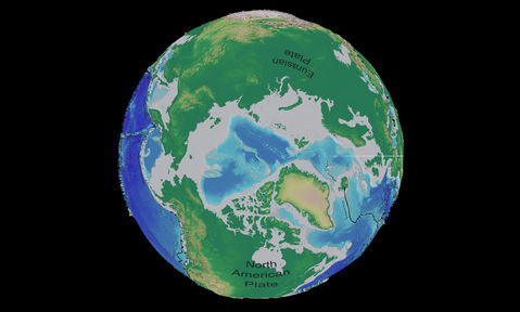 Mapa tectónico y batimétrico del Ártico