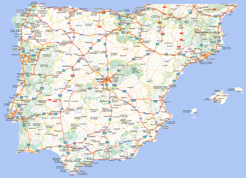 Spain and Portugal road map