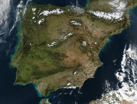 Spain satellite map