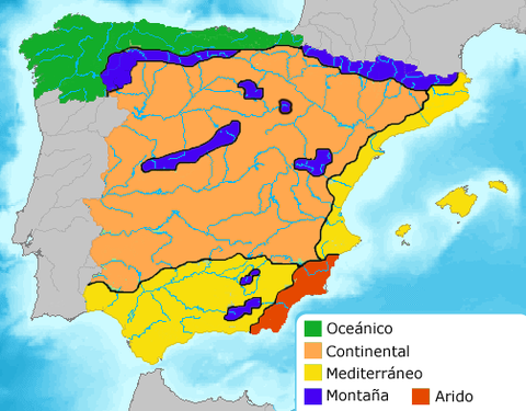 Spain climate zones 2009