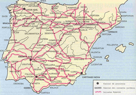 Roman roads and cities in Hispania