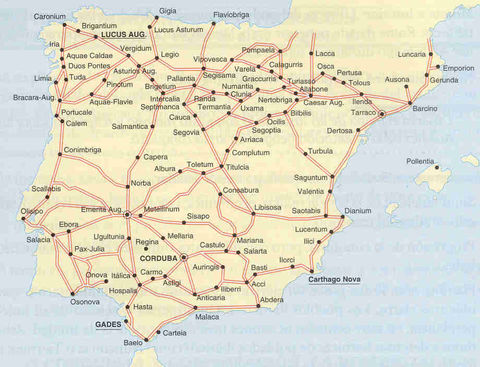 Roman roads in Hispania