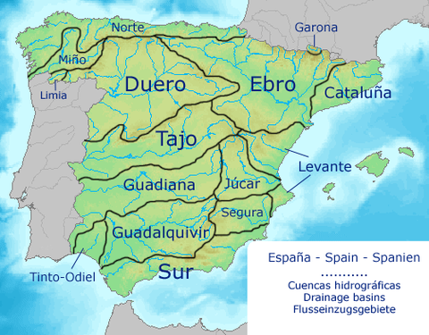 Cuencas hidrográficas en España