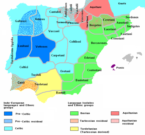 Ethnographic and Linguistic Map of the Iberian Peninsula circa 200 BCE